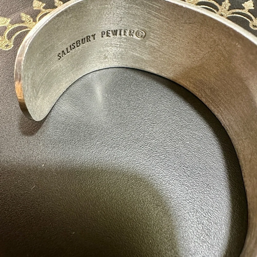 SALISBURY PEWTER, FLOWER OF THE MONTH, CUFF BRACELET. MONTH OF FEBRUARY.